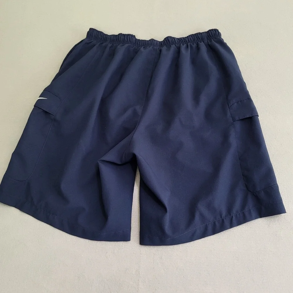 Nike Mesh Lined‎ Swim Trunks Board Shorts Men's L Multiple Pockets Navy Blue